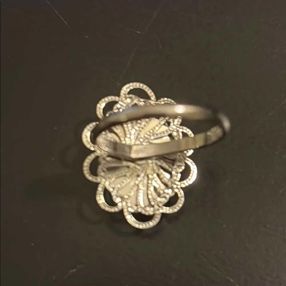 Vintage Faux Turquoise Silver Ring